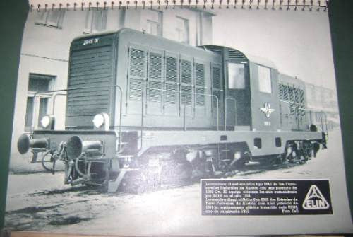 Antiguo Almanaque Calendario Industrias Elin 1953 Locomotora 0