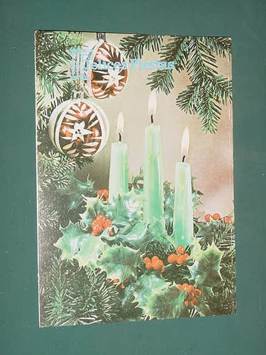 Tarjeta Salutacion Fiestas Christmas New Years Card Velas 4 0