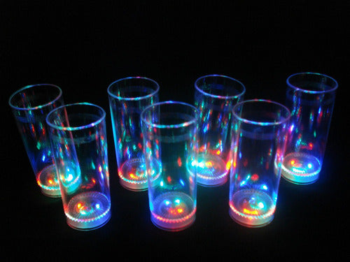 Cotillon Jaguiga 140 Luminescent Glasses 3 LED with Light Long Drink Parties Events 2