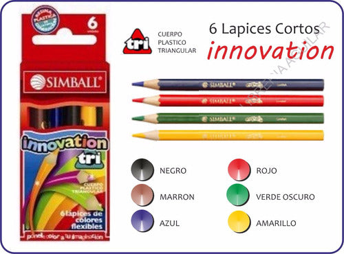 Simball Short Colored Pencils Box of 6 Pack X 48 Innovation Cortos 1