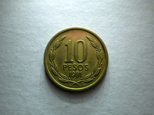 Moneda Chile 10 Pesos 1981 Golpe Pinochet Dictadura Boedo 0