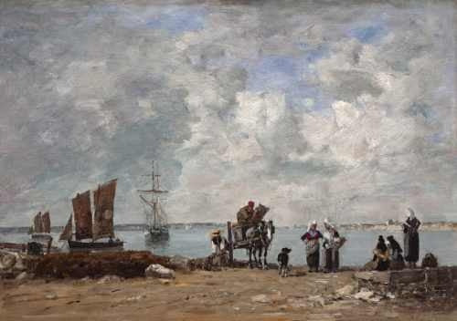 Eugene Boudin - Las Esposas De Pescadores - Lámina 45x30 Cm. 0