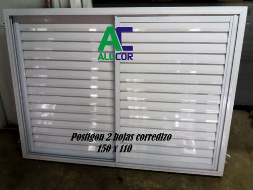 Alucor 150 x 110 Sliding White Aluminum Shutter 1