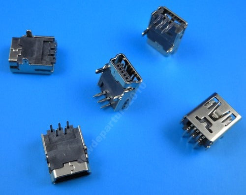 Tec-sistemas 4x Pin De Carga 5pin Mini Usb Solo Con Dos Soportes Pasantes 1