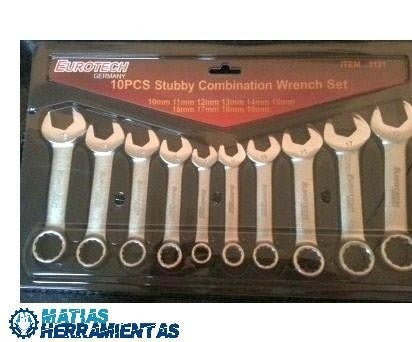 Eurotech 10-Piece Short Combined Wrench Set 10 to 19mm E1 4
