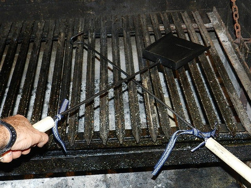 Pala Atizador Hierro Mango Madera Accesorio Parrilla Asador 2