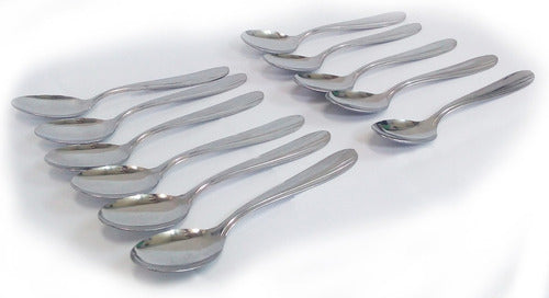 Set of 12 Stainless Steel Spoons 15.5cm for Breakfast Desserts Cake Ice Cream 0