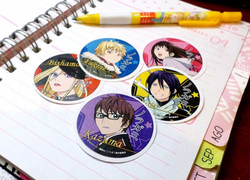 Moemoe Set Of 5 Circular Anime Stickers - Noragami Aragoto 1