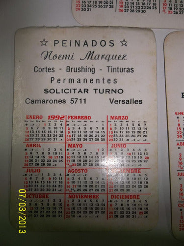 Lote De Calendarios De Bolsillo Década Del ´80 4