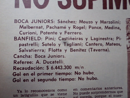 Revista Asi Es Boca N° 931 Año 1972 Boca Vs Banfield 1