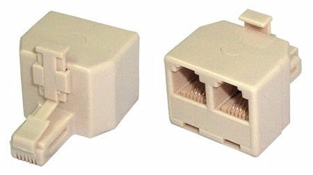 Adaptador O Derivador Telefónico 1 Plug RJ11 A 2 Jack RJ11 0