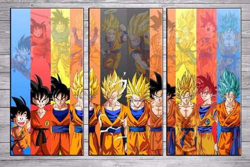 Estudio MG Art - Cuadros Evolucion Goku Vegeta Gohan 75x45 Ideal Habitacion 0