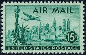 Sello Est Unidos Air Mail 15 C United States Postage 1947 0