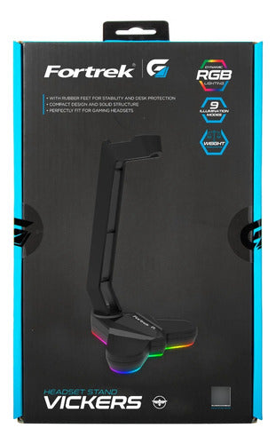 Suporte Para Fone Headset Fortrek Com Led Rgb Profissional 5