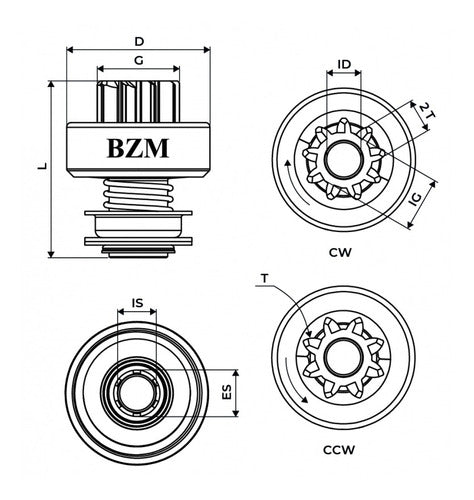 Impulsor De Partida Bh John Deere Bzm 3