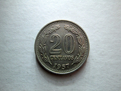 Moneda Argentina 20 Centavos 1957 Aramburu Libertadora Boedo 0