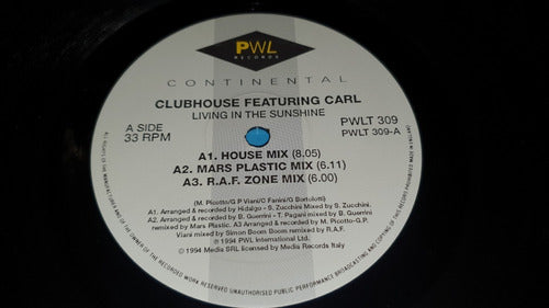 Clubhouse Feat Carl Living In The Sunshine Vinilo Maxi Uk 2