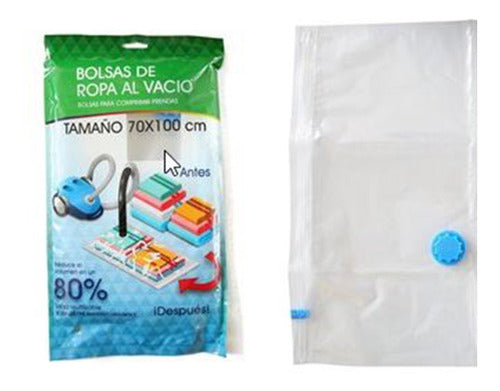 Bolsa De Ropa Al Vacio Aspirable 70x100cm Hermetica Guardado 0