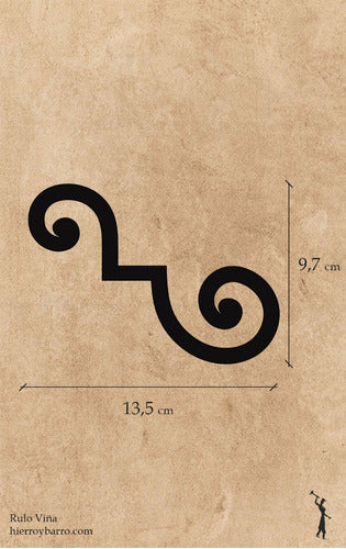 Hierro y Barro Rulo Viña - Iron Curls or Waves Decorative For Gates - Set of 2 1