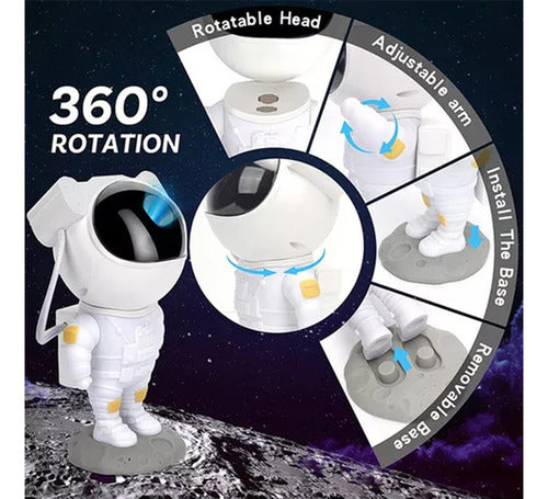 AlExtremo.uy Veladora Proyector Lampara Estrellas Astronauta Espacial 5