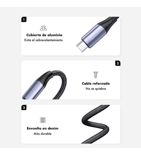 Megan Tech Cable Usb Tipo C - Compatible Con iPhone 15 - 2 Metros 3