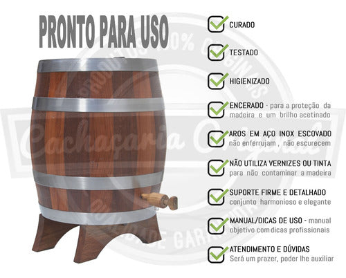 Barril Dorna Cachaça Pipote Cedro Vertical 5 Litros 3