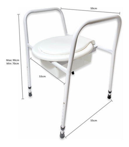 B. Romano Portable Iron Toilet with Adjustable Height 1