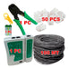 Kit 100m Cabo Rede Preto + Testador + Alicate + 50  Rj45 0