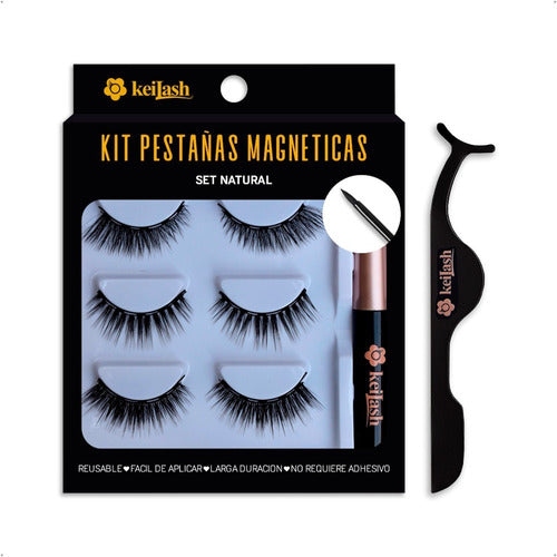 Keilash Magnetic Eyelashes Volume Set with Eyeliner 0