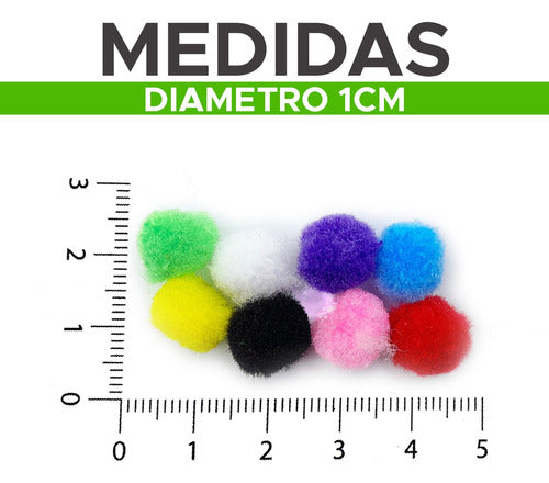 Almacen de Armado 100 Pompones Surtidos 1cm Cotillon Souvenirs Candy Bar 1