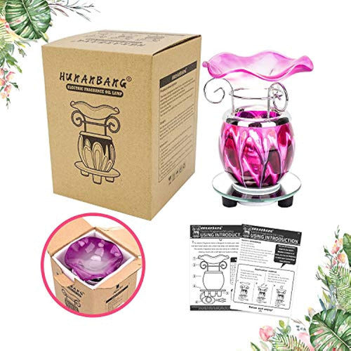 Hunanbang Electric Oil Warmer Tie Dye Purple with Mirror Base 1