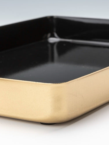 Tiendas Landmark Rectangular Black and Gold Decorative Tray 1