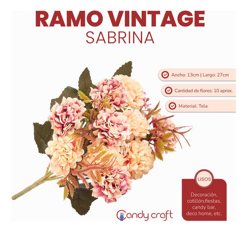 Candy Craft Vintage Hydrangea Bouquet - Model Sabrina 1