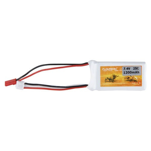 Floureon 2S 7.4V 25C 1200mAh LiPo RC Battery JST Plug for RC Car 0