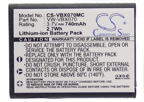 Cameron Sino Battery for Panasonic VW-VBX070 HX-WA10 HX-DC1 HX-DC10 HX-DC15 4