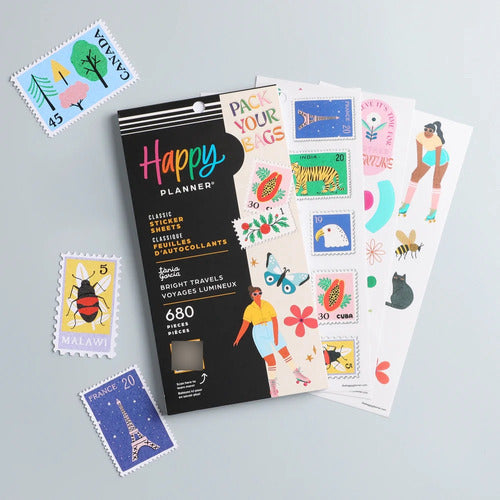 Stickers Happy Planner 30 Hojas 680 St. Modelo Diario Viajes 3