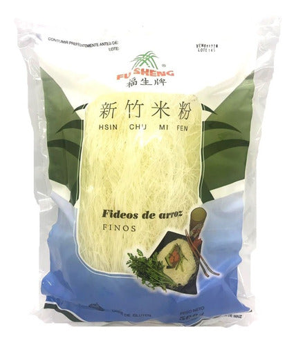 Fusheng Pack 5u Fideos De Arroz Finos Celiacos 500 Gr 1