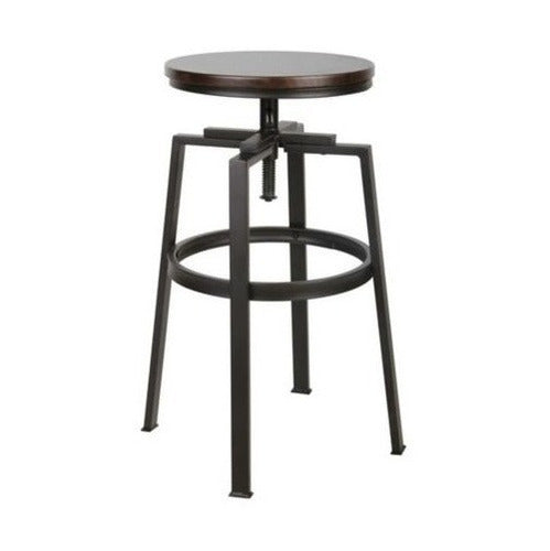 Just Home Collection Black Wood Swivel Breakfast Bar Stool 0