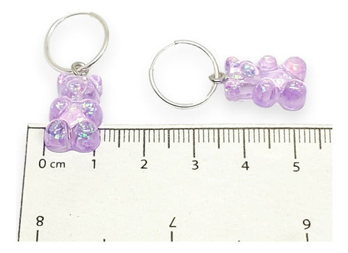 ByMariana 925 Silver Earrings Cute Yummi Bear Violet 3