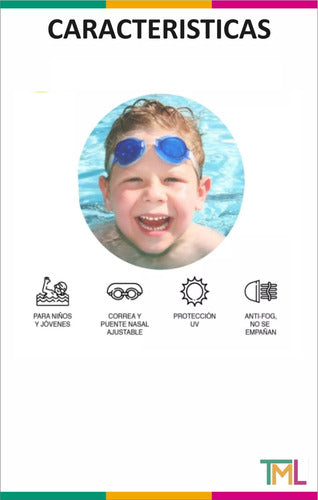 Tourmalhyn Junior Swimming Kit: Champ Jr Goggles + Unisex Swim Cap 3