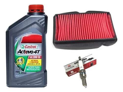 Kit Service Honda Invicta 150 Castrol + Filtro Aire + Bujia 0