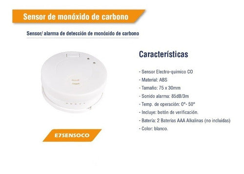 Zurich Mini Carbon Monoxide Detector 85db/3m Check Button 1