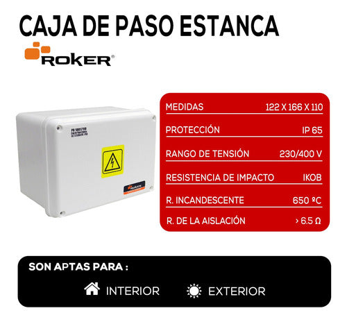 Roker Waterproof Junction Box IP65 122x166x110 3