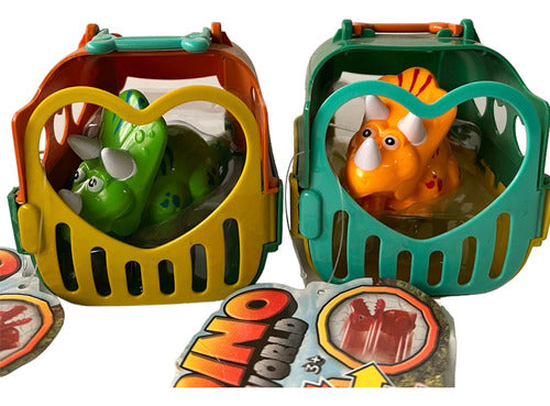 Dino & Go. Dino Pull Figurine with Wheels in its Cage. Kreker 2