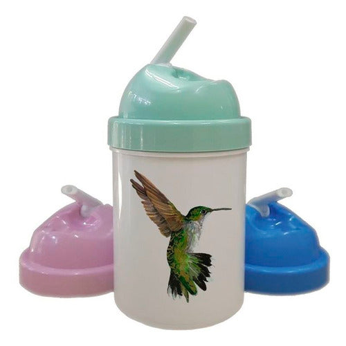 Tienda Cubik Cantimplora Colibri Verde Amarillo Pintura Ave 0