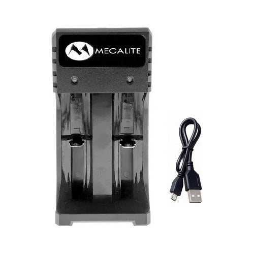 Megalite Smart Dual Slot Battery Charger 18650 3