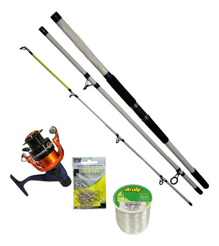 Combo Pesca Caña 4.20 + Reel Frontal + Accesorios Explorer 0