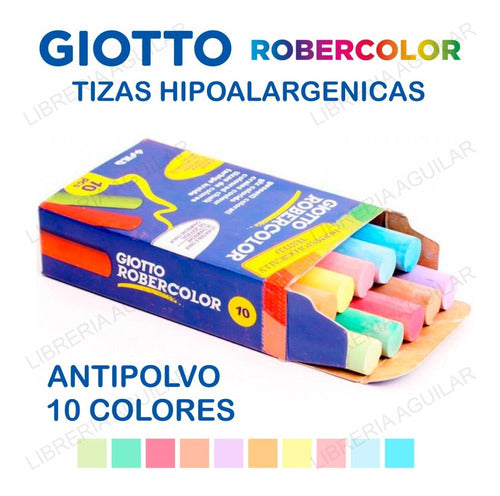 10 Boxes of 100 White Robercolor Giotto Hypoallergenic Chalk 4