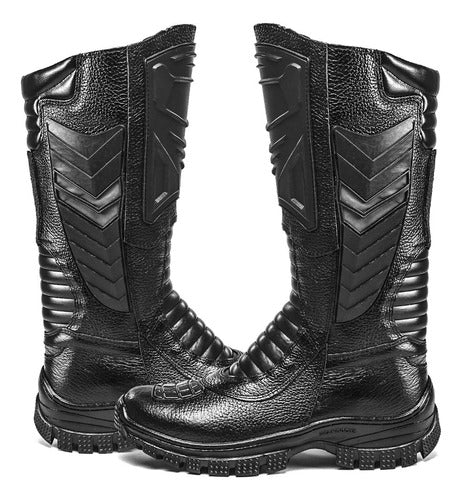 Bota Coturno Fran Boots Militar Com Ziper Moto Cano Longo 3