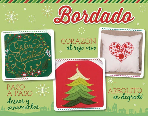 Christmas Embroidery Magazine + Fabric + Embroidery Hoop Full Size Kit 2